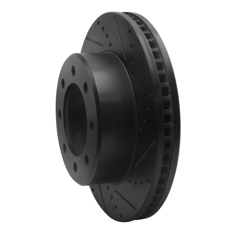 Dodge Ram 2500 Brake Rotor (1) - Front Right - R1 Concepts - Drilled & Slotted - Black - `09-`25